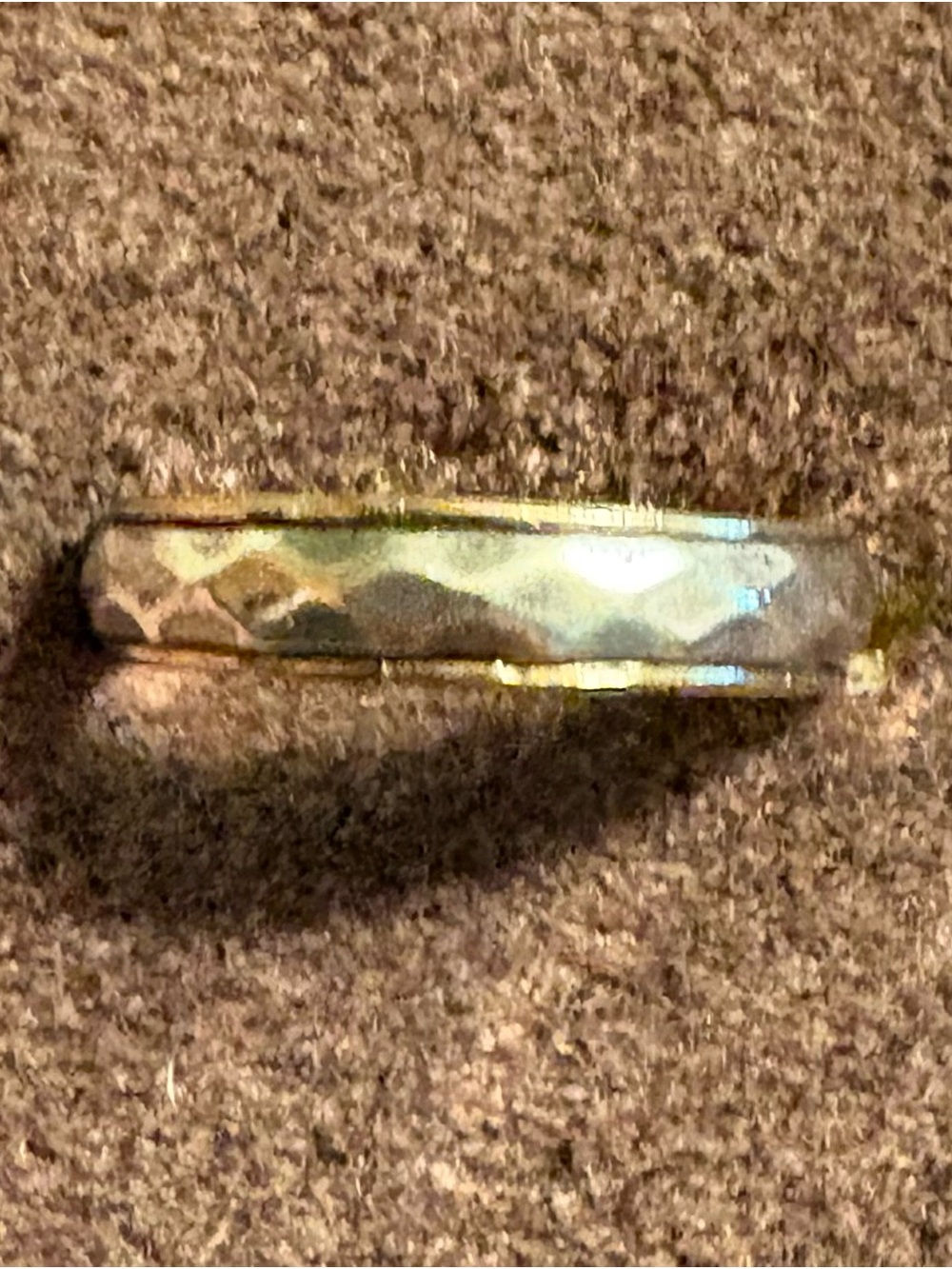 Vintage McGrath-Hamin MH Two-Tone Hammered Ring Sterling Silver 10K GF Size 8